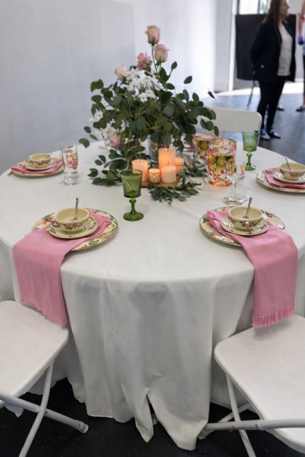 Floral candle tablescape