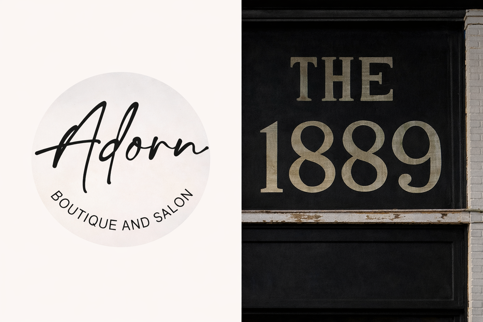 Adorn Boutique and Salon and The 1889 storefront in Lumber City, Georgia