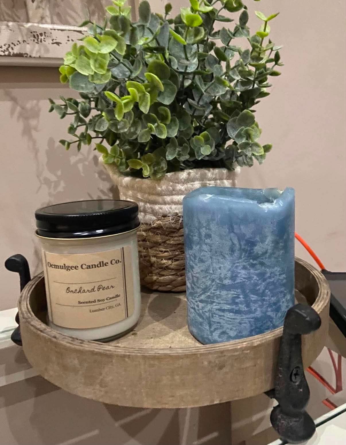 Large dough bowl candles with candle jars by Ocmulgee Candle Co.