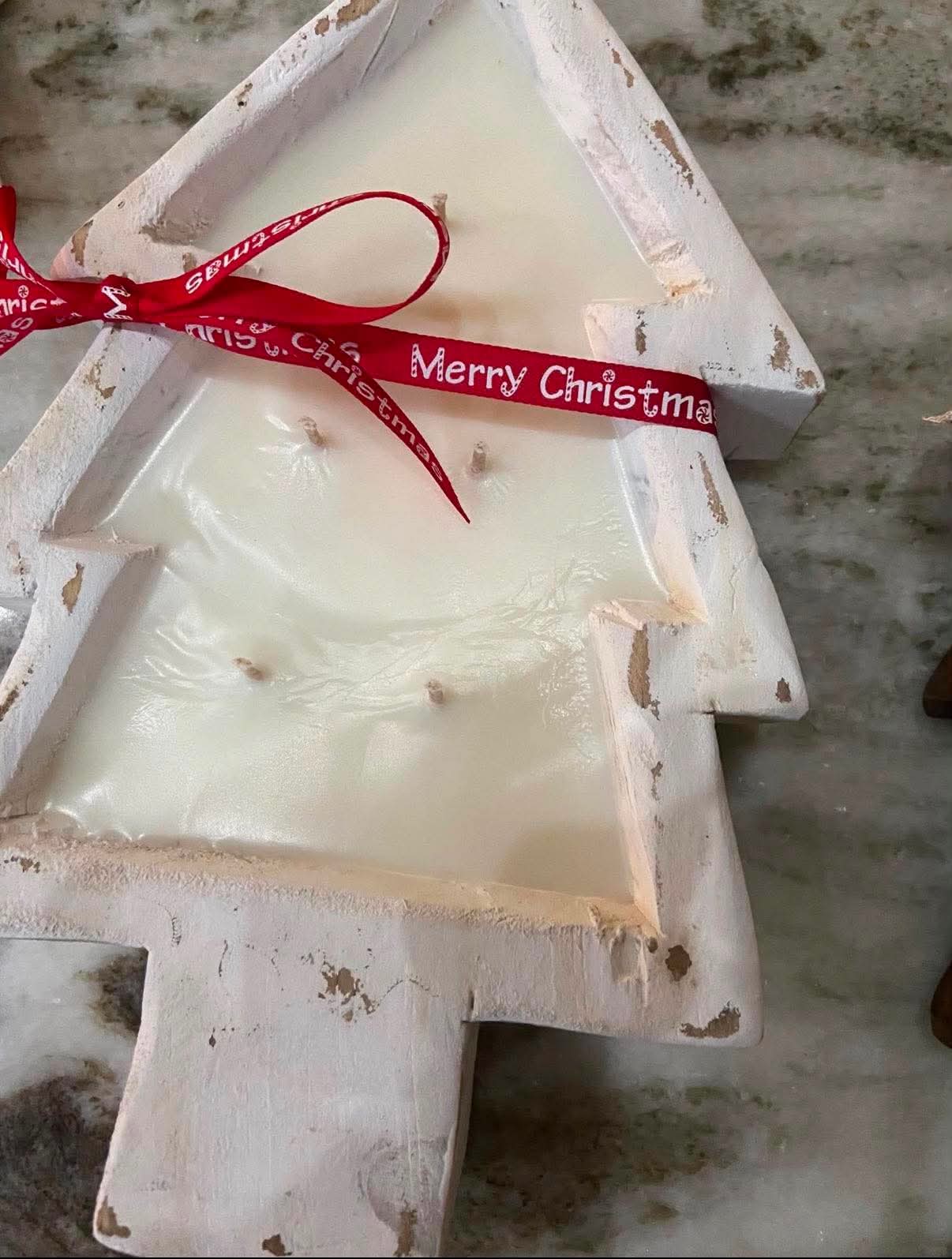 Seasonal tree candle by Ocmulgee Candle Co.