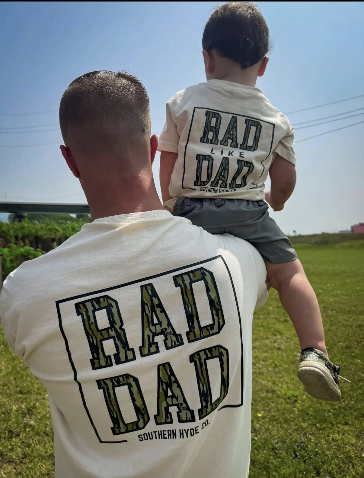 Rad Dad and Rad Like Dad matching shirts from Adorn Boutique